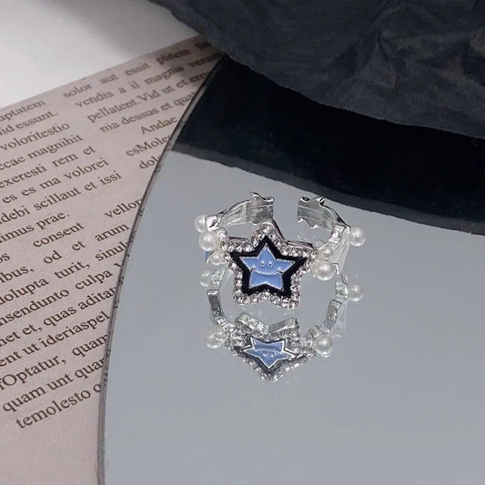 Vintage Irregular Cross Star Adjustable Couple Ring