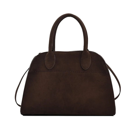 Luxury Suede Leather Crossbody Tote Bag