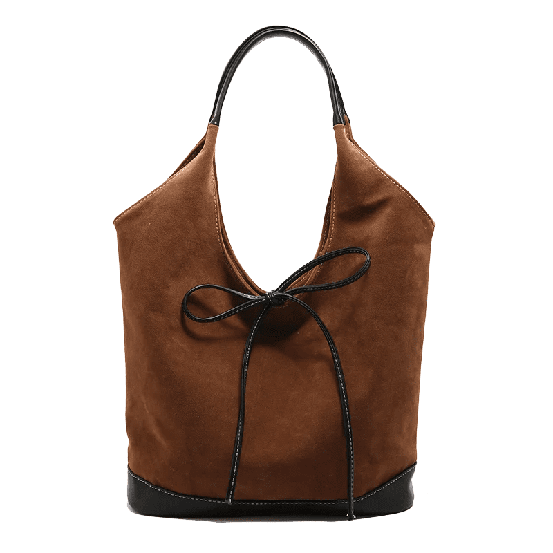 2024 Retro Faux Suede Bucket Shoulder Bag