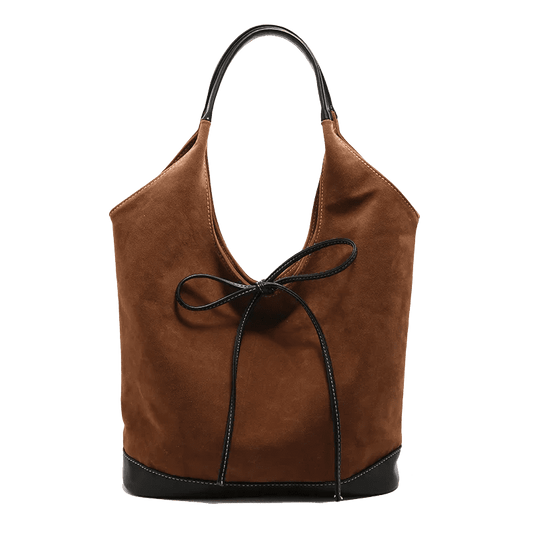 2024 Retro Faux Suede Bucket Shoulder Bag