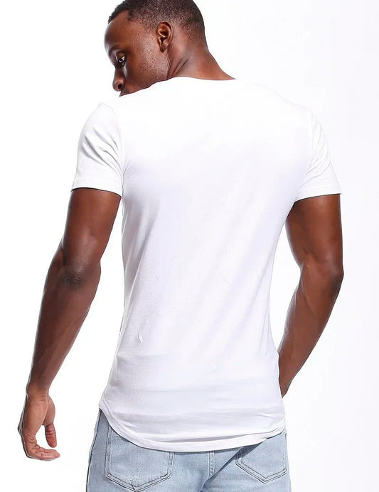 Men's Deep V Neck Slim Fit T-Shirt
