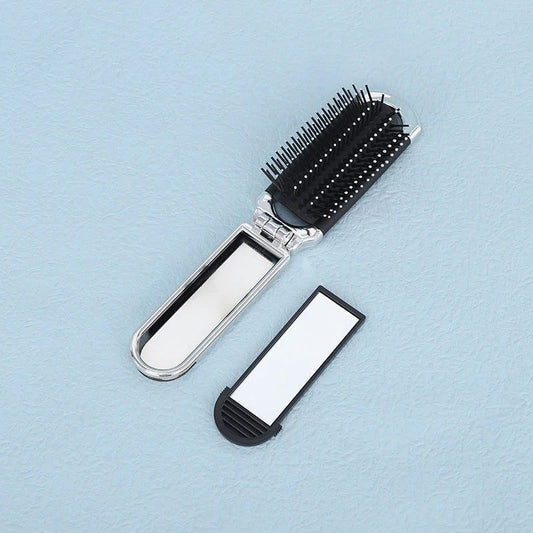 Portable Mini Hair Brush with Mirror