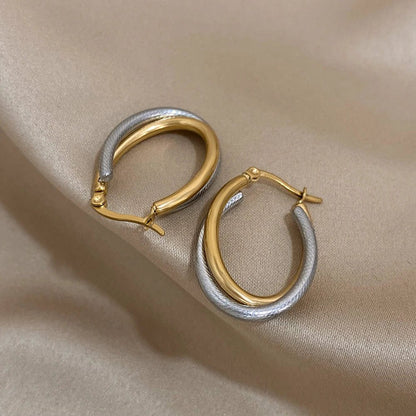 Waterproof Stainless Steel Minimalist Hoop Earrings