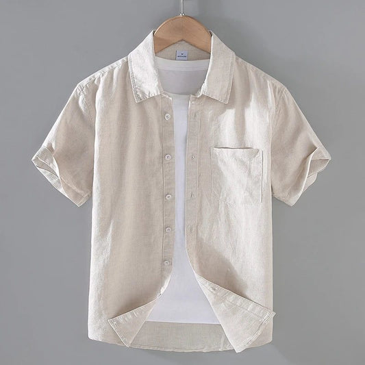 Men's Cotton Linen Short-Sleeved Summer Shirts