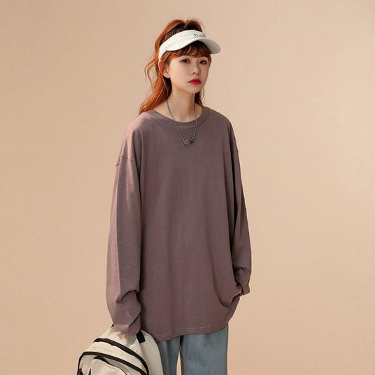 Trendy Long Sleeve Cotton T-Shirts for Women
