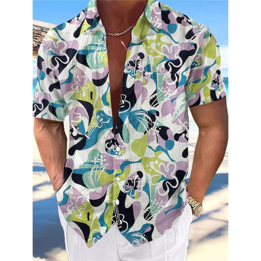 Men's 3D Print Hawaiian Casual Summer Shirt