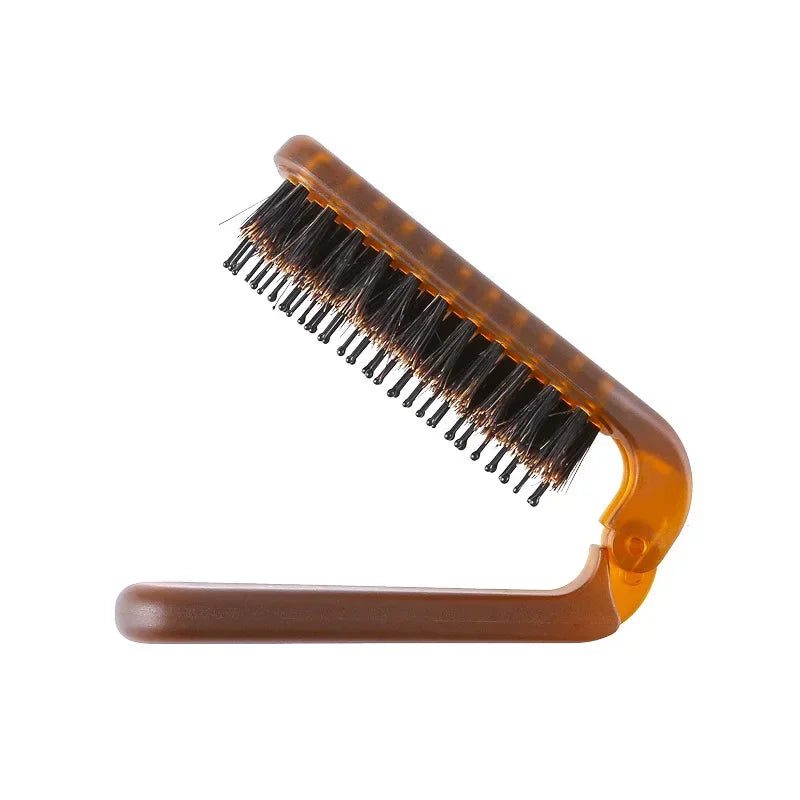 Portable Foldable Boar Bristle Hair Comb