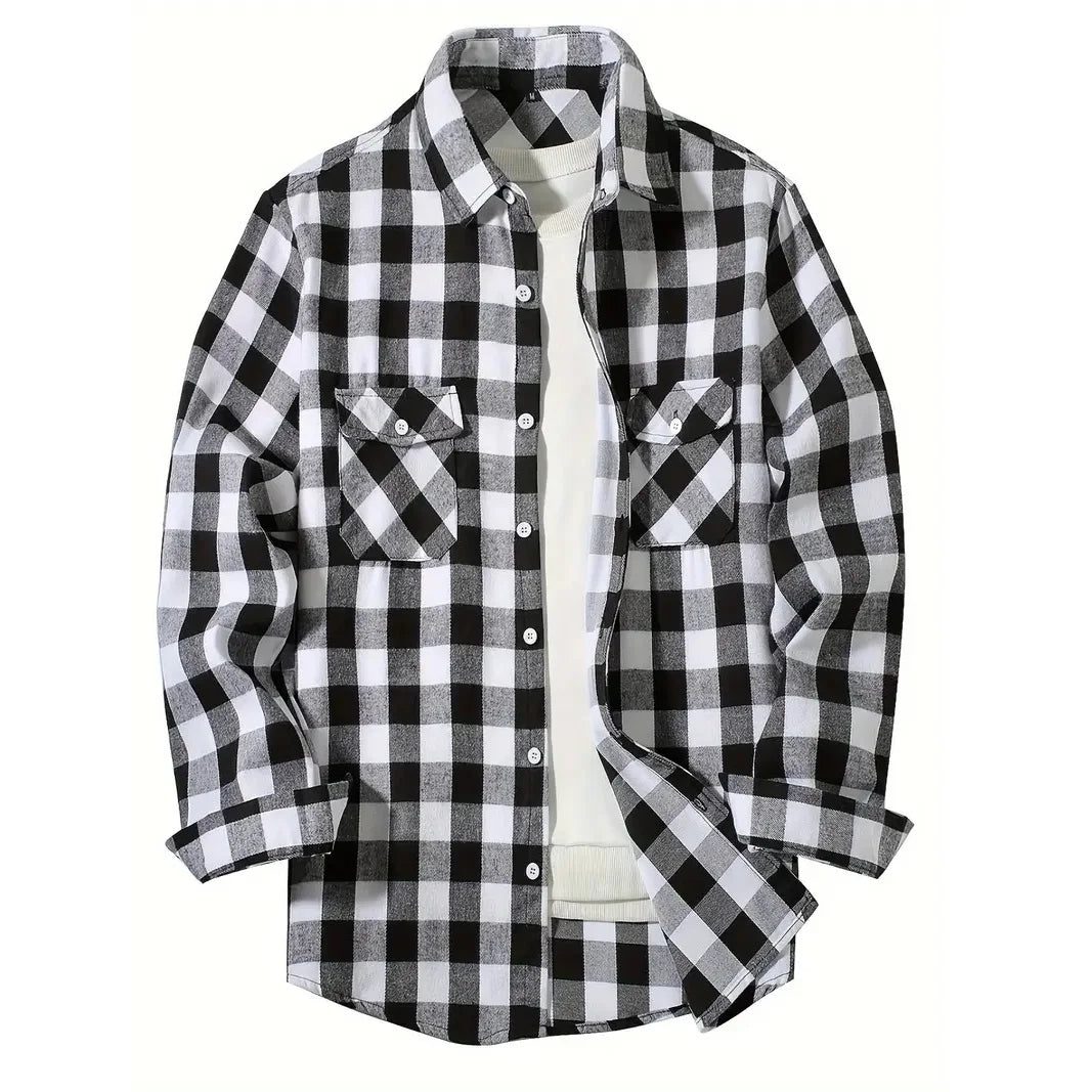 Classic Plaid Flannel Shirt for Men