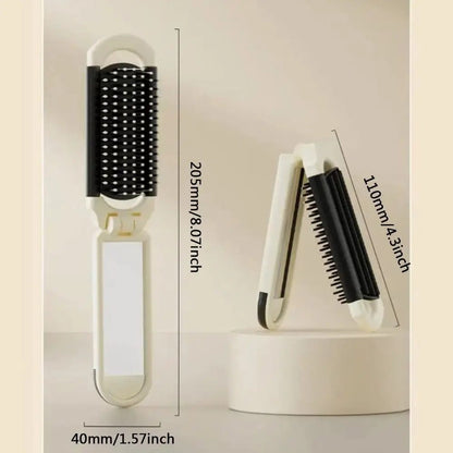 Portable Cartoon Hairbrush with Mirror for Travel