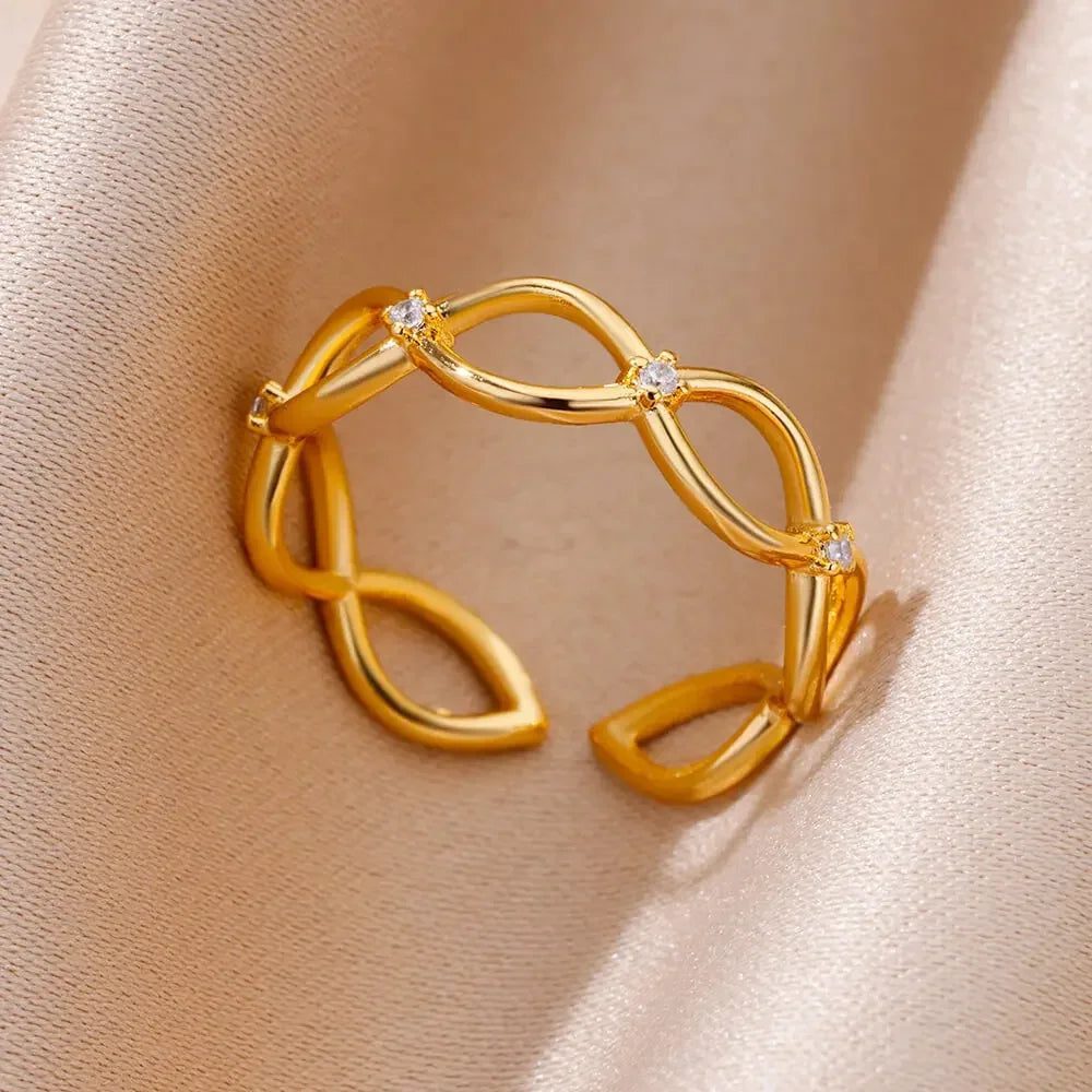 Waterproof Aesthetic Heart Gold Wedding Ring