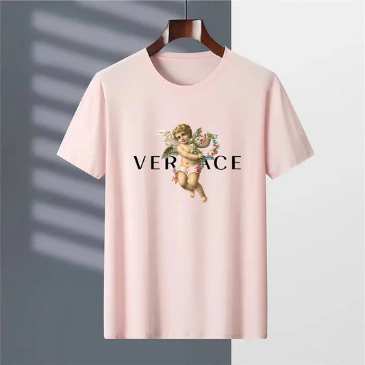 Men's Vintage Cotton T-Shirt with Angel Print