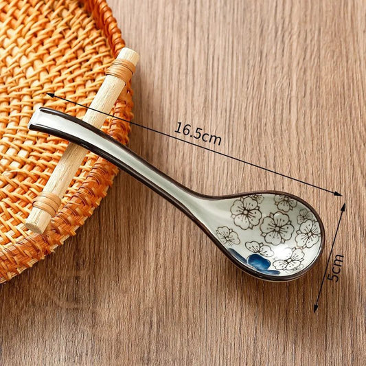Stylish Japanese Ceramic Soup Spoons Set