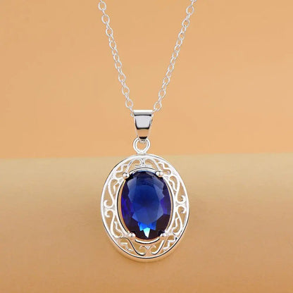 Luxury Sapphire Inlaid Diamond Necklace for All