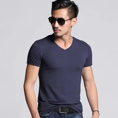 2024 Men's V-Neck Modal Short Sleeve T-Shirt