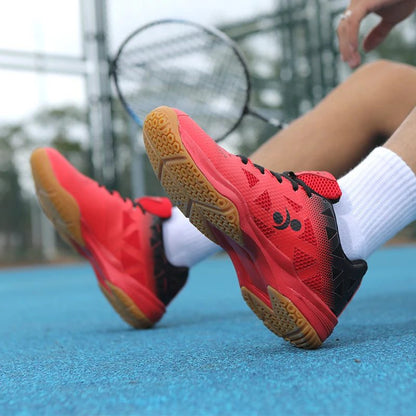 White Shock-Absorbing Badminton Shoes for All