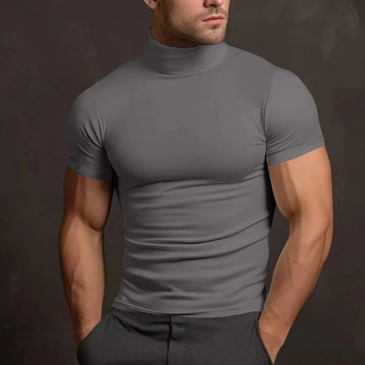 Men's Slim Fit Cotton Turtleneck T-Shirt