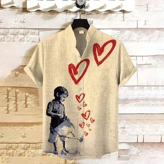 Men's Hawaiian Short-Sleeved Shirt - Bamboo Hemp