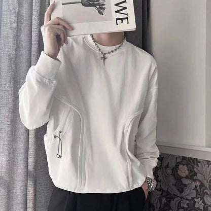 Trendy Y2K Men's Long Sleeve Pocket T-Shirt