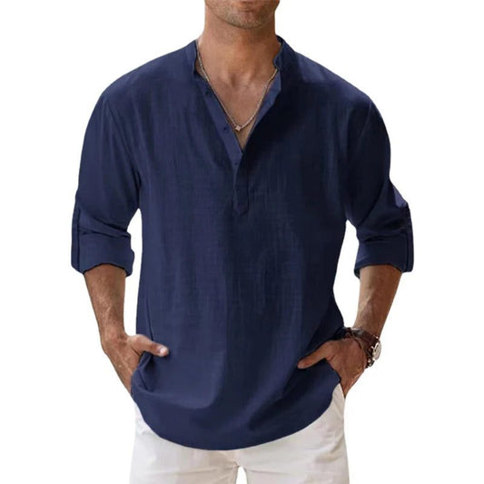 2023 Men's Breathable Linen Long Sleeve Shirt