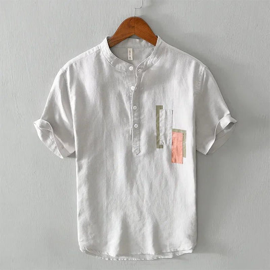 Men's Summer Linen Short Sleeve T-Shirt