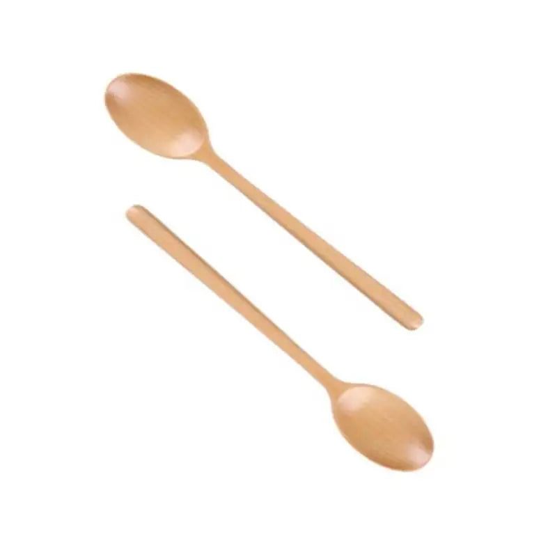 Elegant Wooden Soup Spoons Long Handle Set