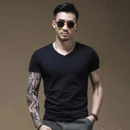 2024 Men's V-Neck Modal Short Sleeve T-Shirt