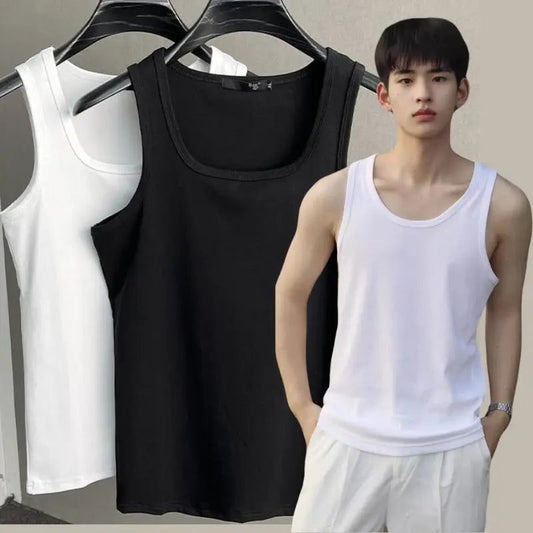 2024 Plus Size Men's Ribbed Tank Top