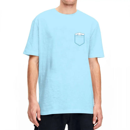 Vintage Cotton Pocket T-Shirt for Men Women