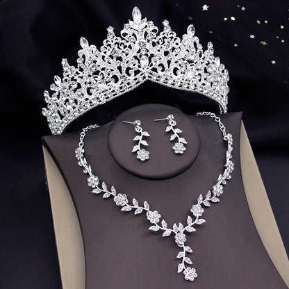 Elegant Baroque Bridal Crown Jewelry Set