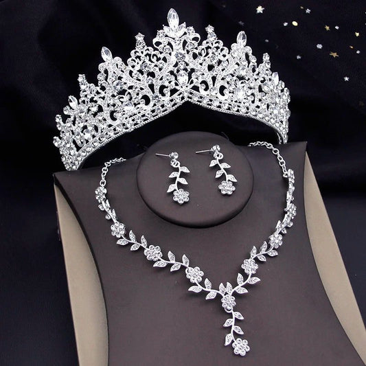 Elegant Baroque Bridal Crown Jewelry Set
