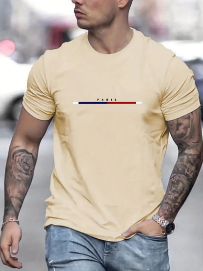 Men's 100% Cotton Paris Short Sleeve T-Shirt