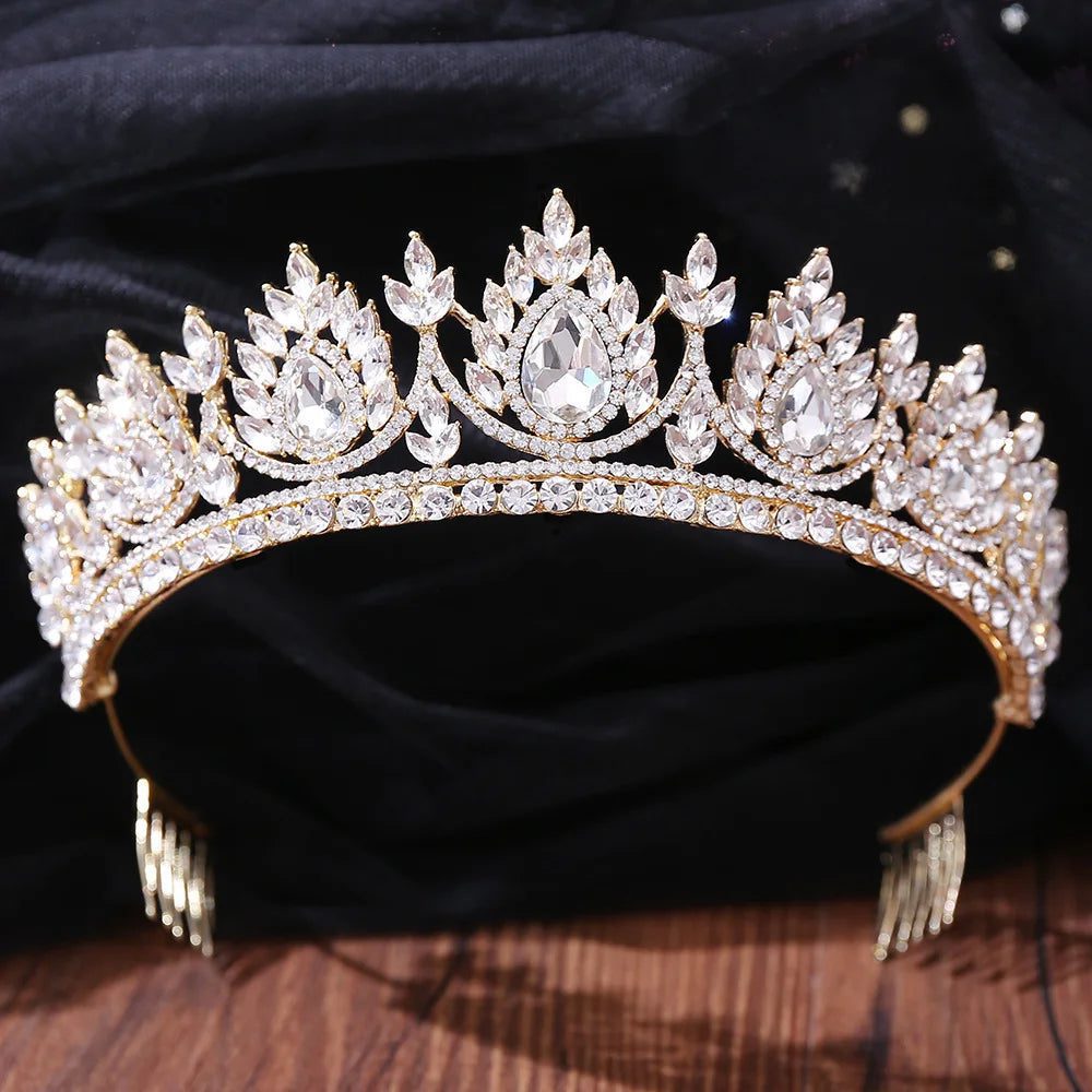 Luxury Crystal Tiara for Bridal Hair Jewelry