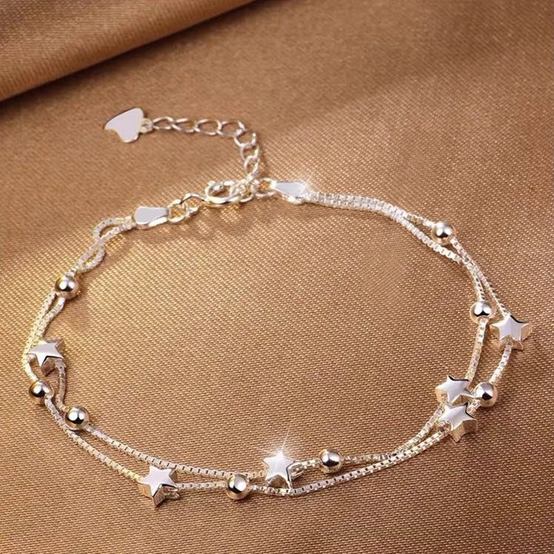 Luxury 925 Sterling Silver Pearl Knot Bracelet
