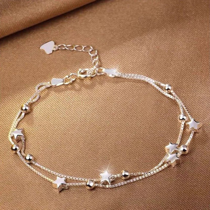 Luxury 925 Sterling Silver Pearl Knot Bracelet