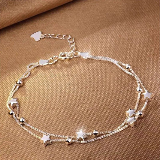 Luxury 925 Sterling Silver Pearl Knot Bracelet