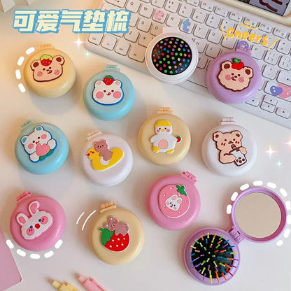 Compact Travel Hair Brush with Mirror