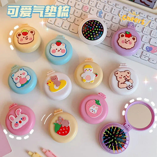 Compact Travel Hair Brush with Mirror