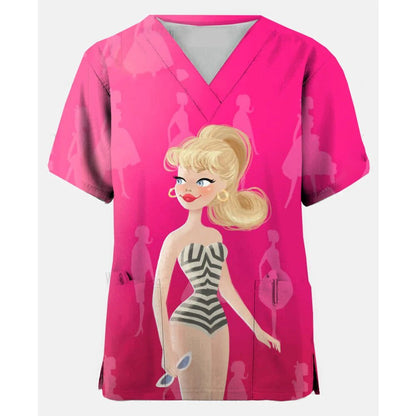 Cute Nurse Scrub Tops for Women T-Shirt