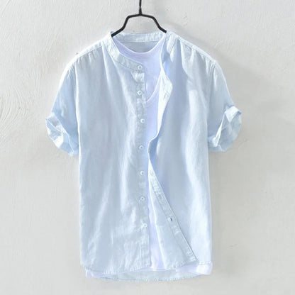 2024 Men's Casual Cotton Linen Short Sleeve Shirt