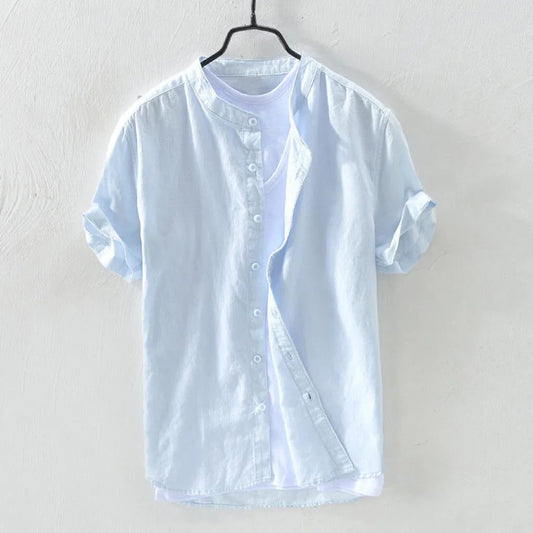 2024 Men's Casual Cotton Linen Short Sleeve Shirt