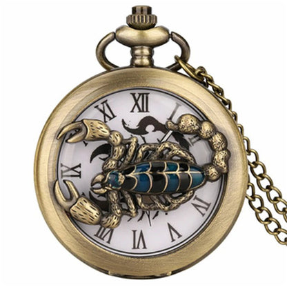 Unisex Quartz Pocket Watch with Scorpion Design