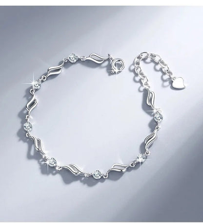 Luxury Vintage 925 Silver Pearl Bracelet