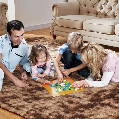 Soft Silk Wool Shag Area Rug