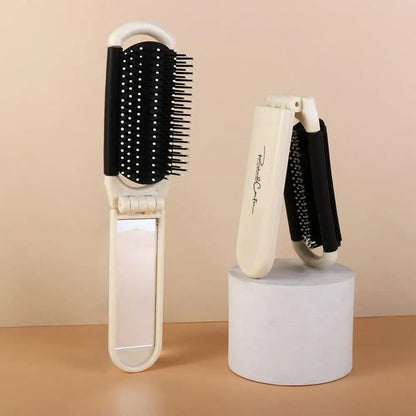 Portable Cartoon Hairbrush with Mirror for Travel