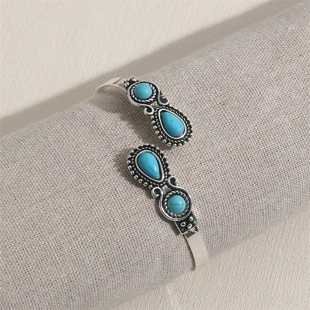 Antique Turquoise Cuff Bangle Bracelet for Women