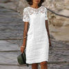2024 Summer Cotton Linen Lace Mini Dress