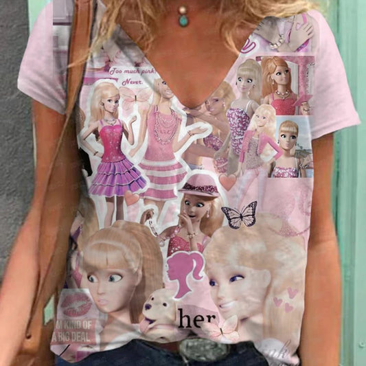Trendy 3D Pink Kawaii T-Shirt for Women