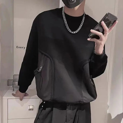 Trendy Y2K Men's Long Sleeve Pocket T-Shirt