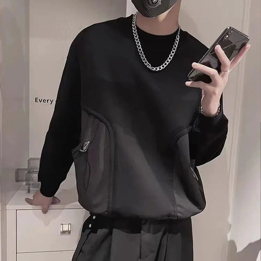 Trendy Y2K Men's Long Sleeve Pocket T-Shirt