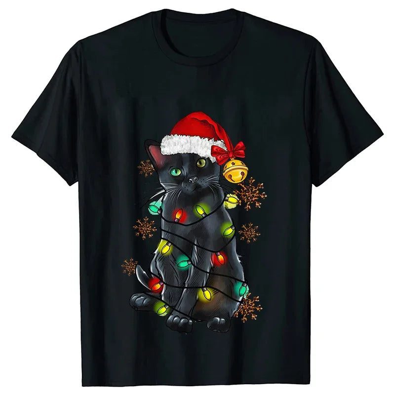 Funny Cat Christmas T-Shirt for Men